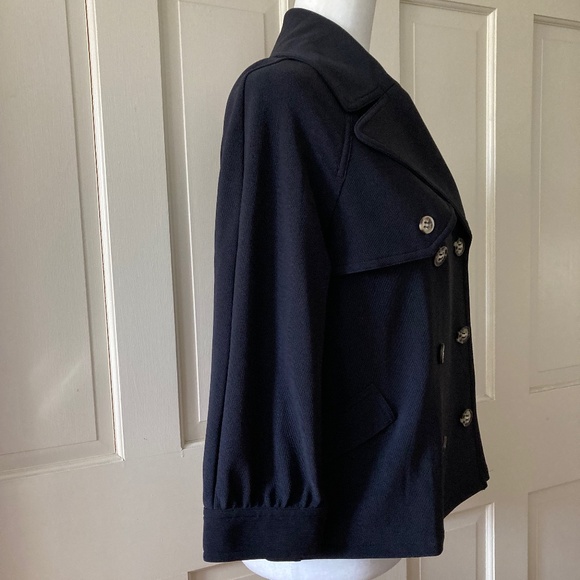 Double Breasted Jacket w Gathered Cuffs Travel Collection NEW NEVER WORN - Picture 2 of 16
